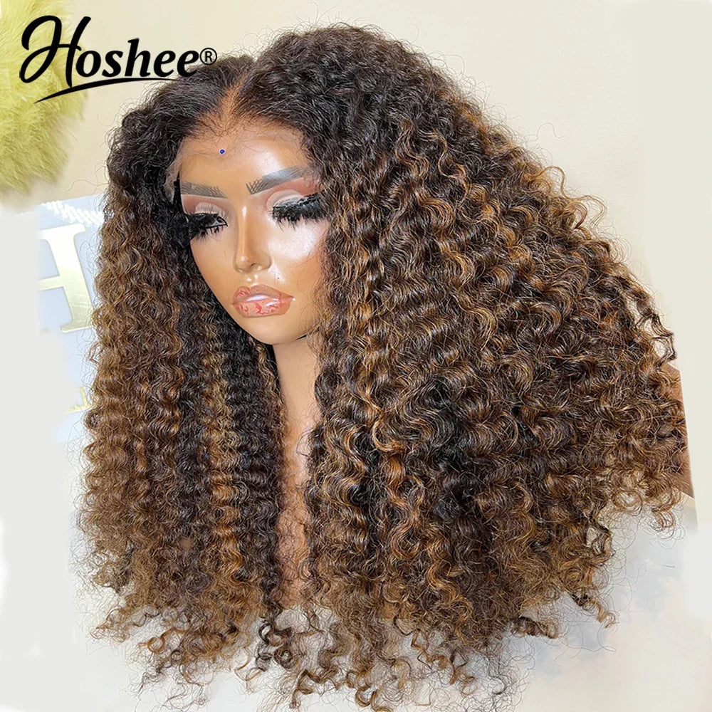 Latina Curly Dark Brown Colored 13X4 Human Hair Wigs For Black Women Glueless Bouncy Curly 4x4 Pre-Cut Lace Wig Human Hair Remy