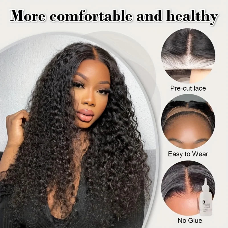 5x5 Curly Glueless Wigs Human Hair 13x6 Deep Wave Hd Lace Front Human Hair Wig Brazilian Ready To Wear Water Wave Lace Wigs