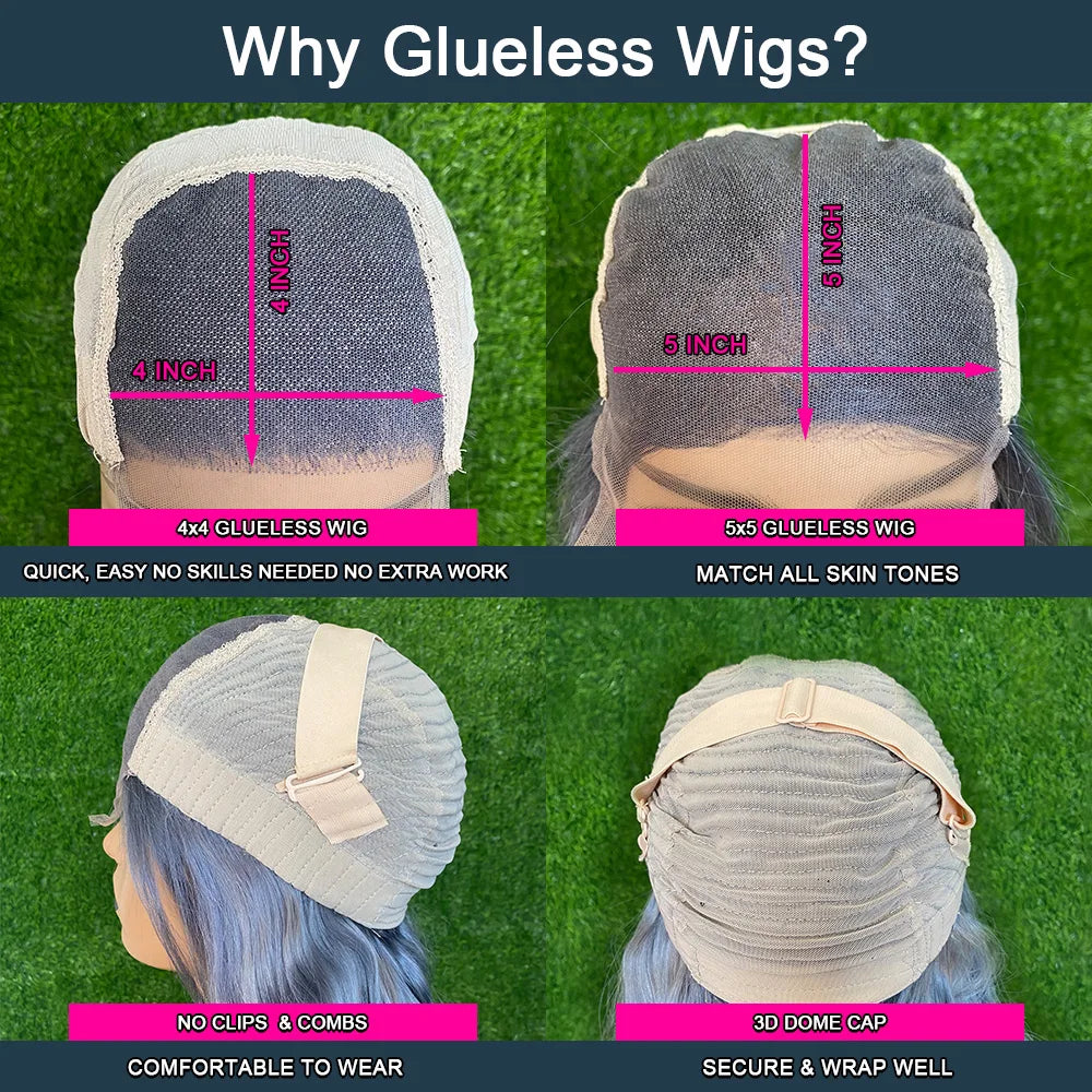 Yellow Wear And Go Glueless Human Hair Wigs Preplucked Brazilian 13x6 HD Lace Frontal Human Hair Wigs 613 Colored Ready To Wear